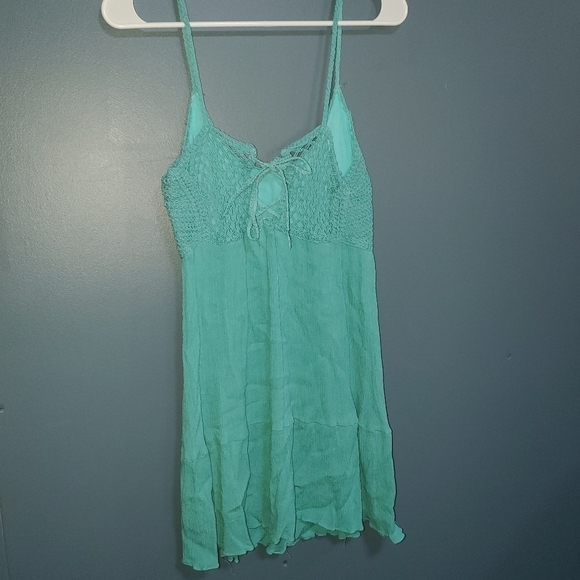 Blue/𝅺Green spaghetti strap tanktop Umgee Small - Picture 4 of 6